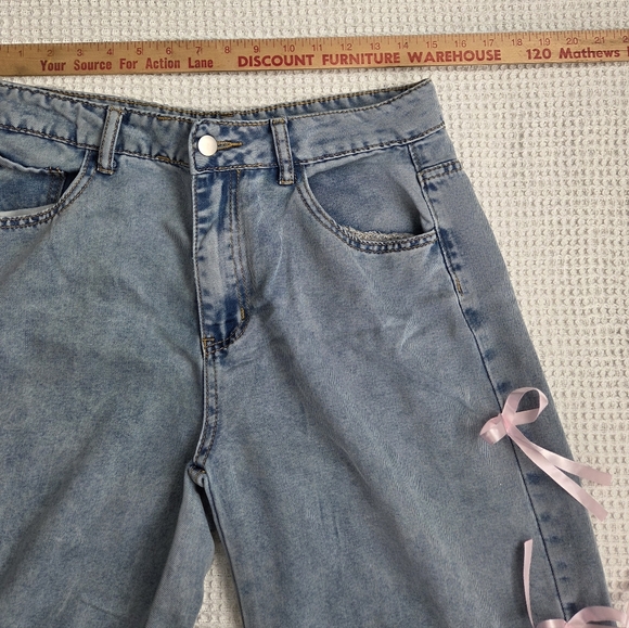 YOZY jeans With Bows Women's Size L 8/10 - Picture 6 of 6